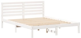 vidaXL Σκελετός Κρεβατιού Λευκό 140 x 200 cm Συμπαγές ξύλο πεύκου