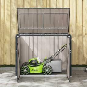 vidaXL Κουτί αποθήκευσης κήπου Μαύρο 151,5 x 82 x 110,5 εκ Ατσάλι
