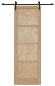 vidaXL Συρόμενη Πόρτα Φυσικό και μαύρο 78 x 232 cm