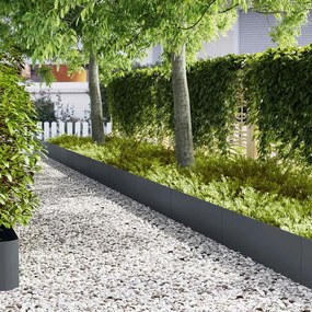 vidaXL Περίγραμμα γκαζόν 10 pcs Ανθρακί 100 x 0.05 x 20 εκ