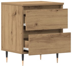 vidaXL Κομοδίνα 2 τμχ Καρυδιά 40x35x50 εκ. Επεξεργασμένο ξύλο