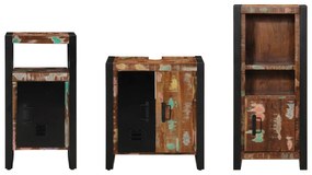 vidaXL Σετ Επίπλων Μπάνιου 3 pcs Πολύχρωμο Στερεό ανακτημένο ξύλο
