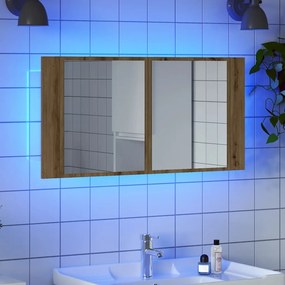 vidaXL Καθρέφτης Ντουλάπι Αρτισιανή Δρυς 90x12x45 εκ. Επεξ. Ξύλο