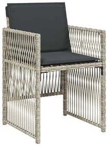 vidaXL Σέτ φαγητού για κήπο 5 pcs Ανοιχτό γκρι Πολυ ράταν