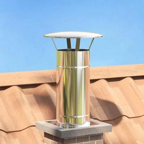 vidaXL Κάλυμμα Βροχής Καμινάδας Ασημί 35 x 35 x 20 εκ