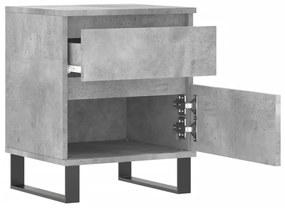 vidaXL Κομοδίνο Γκρι Σκυροδέματος 40 x 35 x 50 εκ. από Επεξεργ. Ξύλο