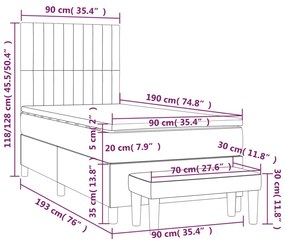 ΚΡΕΒΑΤΙ BOXSPRING ΜΕ ΣΤΡΩΜΑ ΜΑΥΡΟ 90X190 ΕΚ.ΥΦΑΣΜΑΤΙΝΟ 3136719