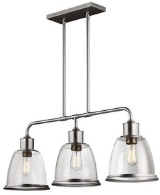 Κρεμαστό Φωτιστικό Οροφής 3xE27 Hobson Elstead Lighting-FE-HOBSON-3P-SN-Ορείχαλκος FE-HOBSON-3P-SN