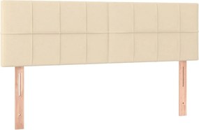 vidaXL Κρεβάτι Boxspring με Στρώμα &amp; LED Κρεμ 140x190 εκ. Υφασμάτινο