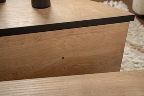 Τραπεζάκι Σαλονιού Δρυς Μελί / Μαύρο ORION 90x90x30