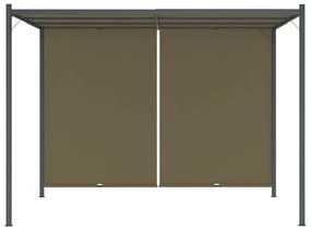 vidaXL Πέργκολα Κήπου με Πτυσσόμενη Οροφή Taupe 3 x 3 μ. 180 γρ/μ²