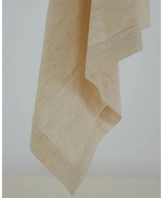 Μονόχρωμη Πετσέτα Φαγητού με Αζούρ Sintra 53x53cm Μπεζ
