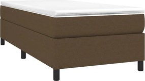 vidaXL Κρεβάτι Boxspring με Στρώμα Σκούρο Καφέ 80x200 εκ. Υφασμάτινο