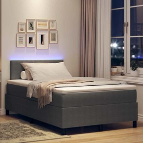 vidaXL LED Κρεβάτι με βάθρο Ανοιχτό Γκρι και Λευκό 120 x 200 cm