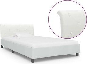 vidaXL Πλαίσιο Κρεβατιού Λευκό 100 x 200 εκ. από Συνθετικό Δέρμα