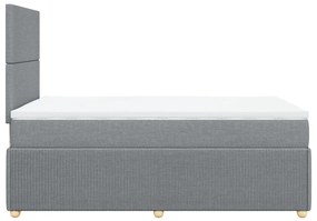 Κρεβάτι Boxspring με Στρώμα Ανοιχτό Γκρι 120x200 εκ. Υφασμάτινο - Γκρι