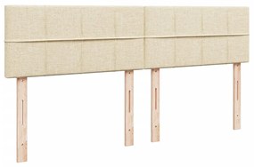 Κρεβάτι Boxspring με Στρώμα Κρεμ 180x200 εκ. Υφασμάτινο - Κρεμ