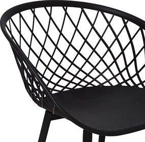 Πολυθρόνα Ezra pakoworld μαύρο pp-πόδι μαύρο μέταλλο 62.5x56x82εκ