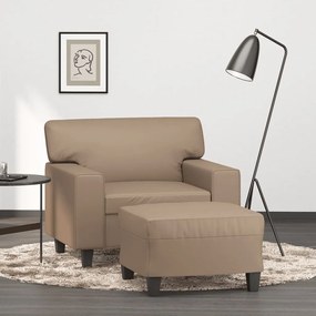 vidaXL Πολυθρόνα Καπουτσίνο 60 εκ. Συνθετικό δέρμα με Υποπόδιο