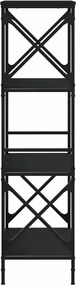 vidaXL Βιβλιοθήκη 4 Επιπέδων Μαύρη 59x35x132 εκ. Επεξεργασμένο Ξύλο