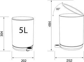 Sealskin 800065 White Matt - Χαρτοδοχείο Soft Close 5L