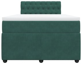 Κρεβάτι Boxspring με Στρώμα Σκούρο Πράσινο 120x190εκ. Βελούδινο - Πράσινο