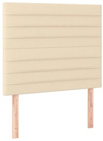 vidaXL Κρεβάτι Boxspring με Στρώμα &amp; LED Κρεμ 120x200 εκ. Υφασμάτινο