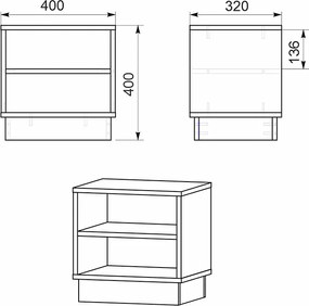 Κομοδίνο Mason pakoworld sonoma-λευκό 40x32x40εκ