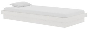 vidaXL Πλαίσιο Κρεβατιού Λευκό 90 x 190 εκ. Μασίφ Ξύλο Single