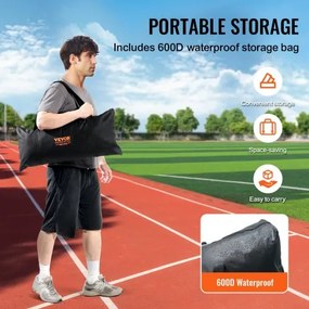 VEVOR L Screen Baseball for Batting Cage, 7x7 ft Baseball &amp; Softball Safety Screen, Body Protector Portable Batting Screen with Carry Bag &amp; Ground Stakes, Baseball Pitching Net for Pitchers Protection