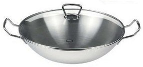 Τηγάνι Wok Με Γυάλινο Καπάκι Kumming 6823350010 Φ36cm Inox Fissler 36cm Ανοξείδωτο Ατσάλι