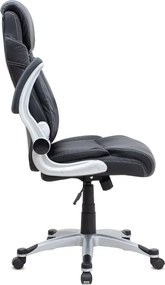 Καρέκλα γραφείου διευθυντική Gustavo Megapap από τεχνόδερμα χρώμα μαύρο 69x65x116/126εκ.