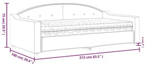 Καναπές Κρεβάτι με Στρώμα Σκούρο Γκρι 90 x 190 εκ. Υφασμάτινο - Γκρι