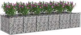 vidaXL Ανασηκωμένο κρεβάτι gabion 2 pcs Ασημί