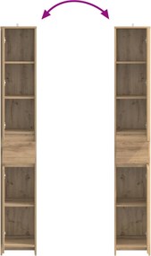 vidaXL Ντουλάπι Μπάνιου Artisan Δρυς 30 x 33 x 190 εκ.