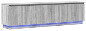 vidaXL Ντουλάπι ΤV με LED Γκρι Σονόμα 180x38x49 cm Επεξεργασμένο Ξύλο