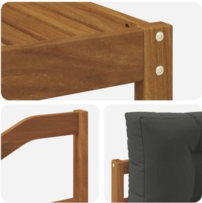 vidaXL Σειρά Καναπέ Εξωτερικού με μαξιλάρι 6 pcs Φυσικό και Ανθρακί