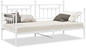 vidaXL Κρεβάτι Καναπέ Λευκό 100x190 εκ. Χάλυβας