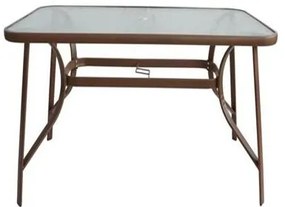 Τραπέζι Μεταλλικό ArteLibre SUN Καφέ 120x70x70cm-14450028