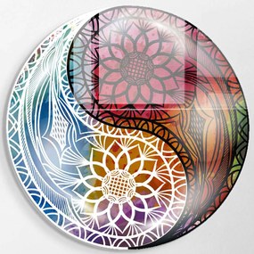 Πίνακας Γυάλινος 698GLS1296 Φ60cm Multi Wallity Στρόγγυλοι Glass