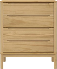 vidaXL Συρταριέρα FLORO Καφέ από Μασίφ Ξύλο Πεύκου