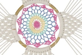 Ονειροπαγίδα DKD Home Decor Λευκό Πολύχρωμο Φυσικό Φτερά Boho 52 x 1 x 145 cm (1 μονάδα)