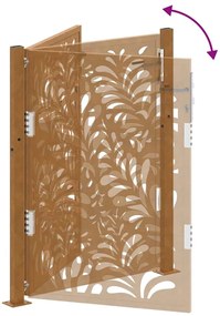Πύλη κήπου 105x130 cm από χάλυβα με κυματοειδές σχέδιο - Καφέ