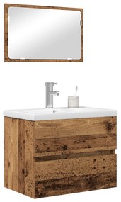 vidaXL Σετ Επίπλων Μπάνιου 3 pcs Παλιό ξύλο 60 x 38.5 x 45 cm