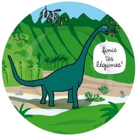 Πιάτο Παιδικό Dinos 52-922/13 20m 24m+ Green Petit Jour Paris 1 τμχ Μελαμίνη