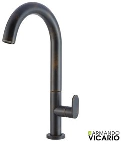 Armando Vicario SLIM Μπαταρία Νιπτήρος υψηλή με βαλβίδα clic-clac Rusty Black