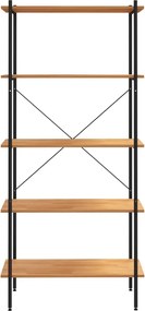 vidaXL Ραφιέρα 5 Επιπέδων Μαύρη και Δρυς 80 x 40 x 163 εκ.