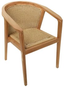 Πολυθρόνα Granny teak wood και συνθετικό σχοινί σε φυσική απόχρωση 60x60x82εκ 60x60x82 εκ.