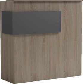 Γραφείο reception Optima pakoworld με led sonoma-ανθρακί 110x40x110εκ