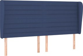 vidaXL Κρεβάτι Boxspring με Στρώμα Μπλε 180x200 εκ. Υφασμάτινο